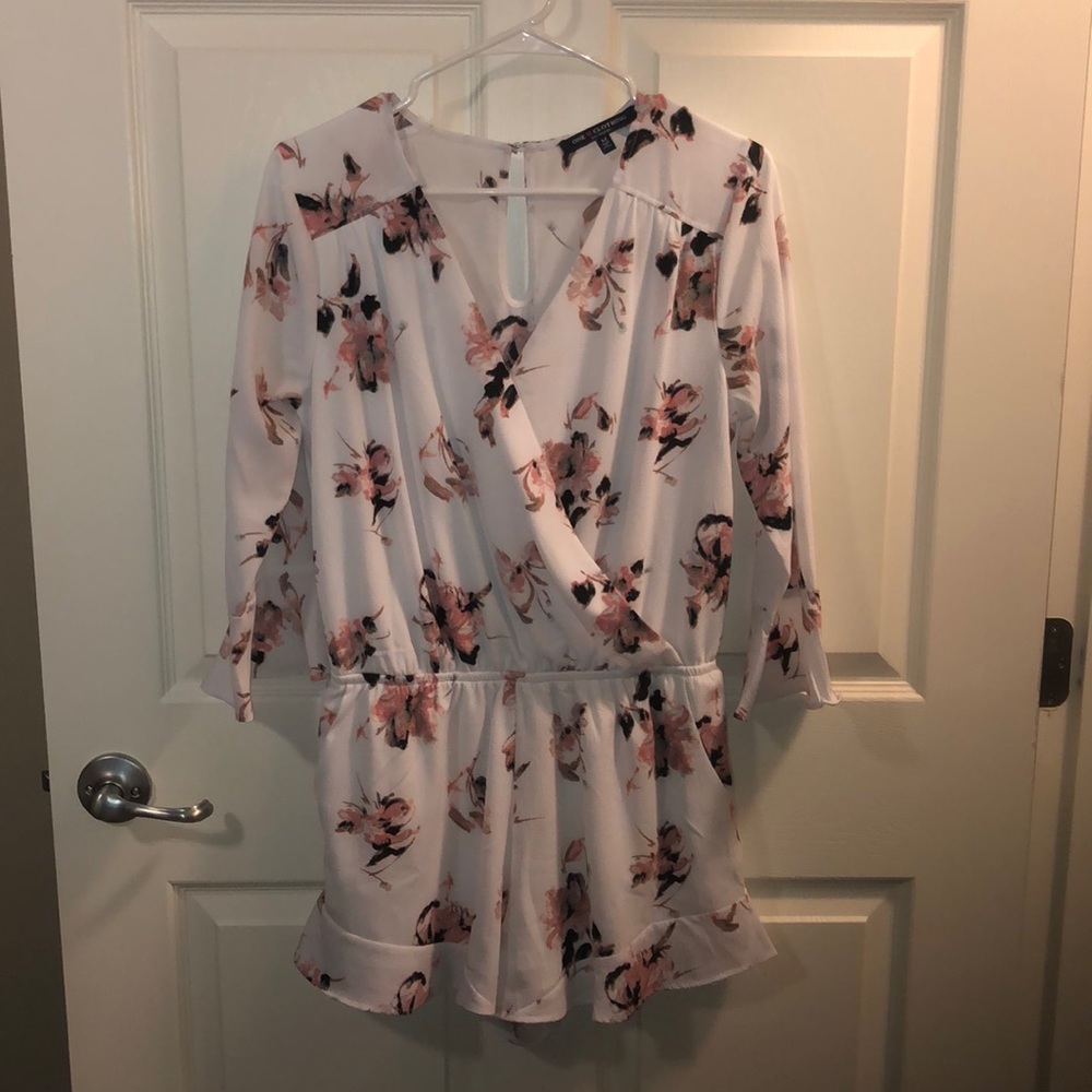 White & Floral Romper